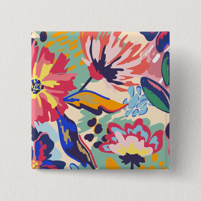 Chapa Cuadrada Bosques y rosas (Anverso)