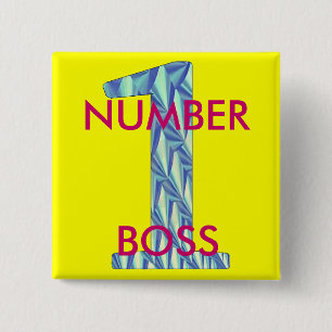 Chapa Cuadrada Boss-Pin del número 1
