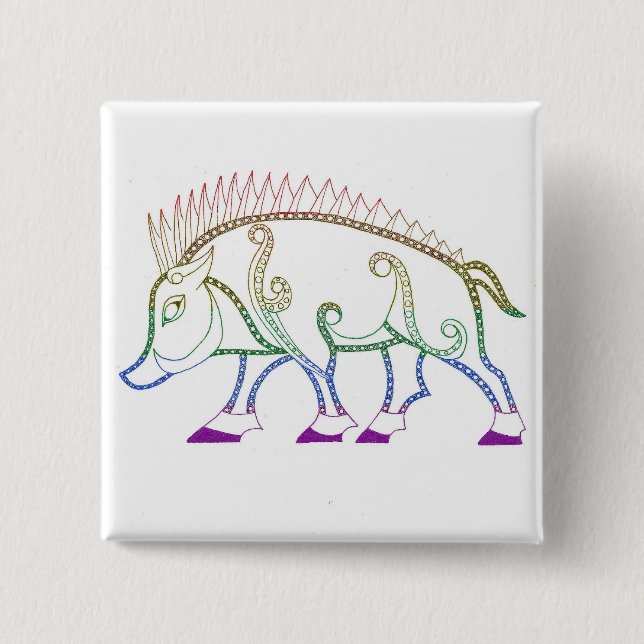 Chapa Cuadrada Bote arcoiris (Anverso)