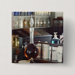 Chapa Cuadrada Botellas antiguas de la farmacia