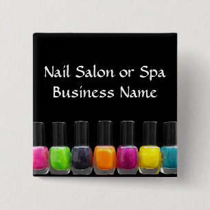 Chapa Cuadrada Botellas coloridas del esmalte de uñas, salón de