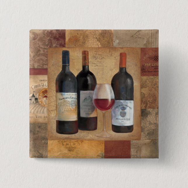 Chapa Cuadrada Botellas de vino con el vidrio (Anverso)