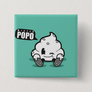 Chapa Cuadrada Boton Cuadrado- Mr. Popo