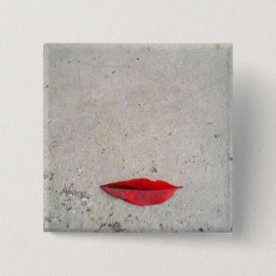 Chapa Cuadrada "Botón de la foto de los labios de la hoja"