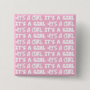 Chapa Cuadrada ¡Botón de la niña es un chica!