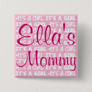 Chapa Cuadrada ¡Botón de la niña es un chica!