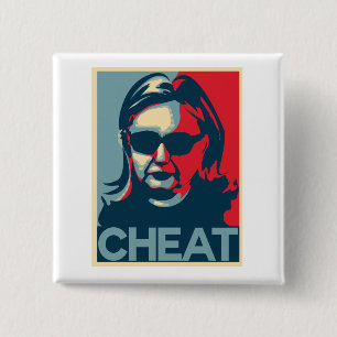 Chapa Cuadrada Botón/insignia de Anti-Hillary Clinton del