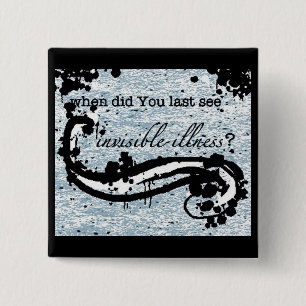 Chapa Cuadrada botón/insignia/perno invisibles de la enfermedad