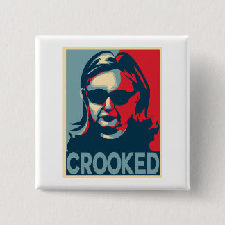 Chapa Cuadrada Botón/insignia TORCIDOS de Anti-Hillary Clinton