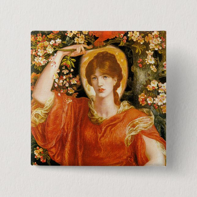 Chapa Cuadrada Botón: Visión de Fiammetta (Anverso)