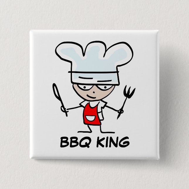 Chapa Cuadrada Botones BBQ King | Identificador de nombre persona (Anverso)