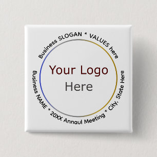 Chapa Cuadrada Botones comerciales personalizado para reuniones o