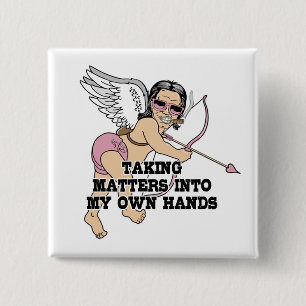 Chapa Cuadrada Botones Cupid divertidos