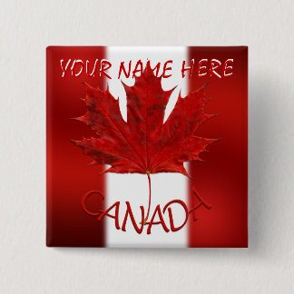 Chapa Cuadrada Botones de bandera de Canadá personalizan recuerdo