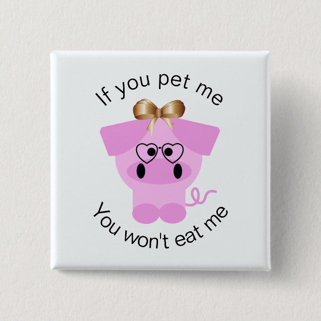 Chapa Cuadrada Botones de derechos de los animales (Anverso)