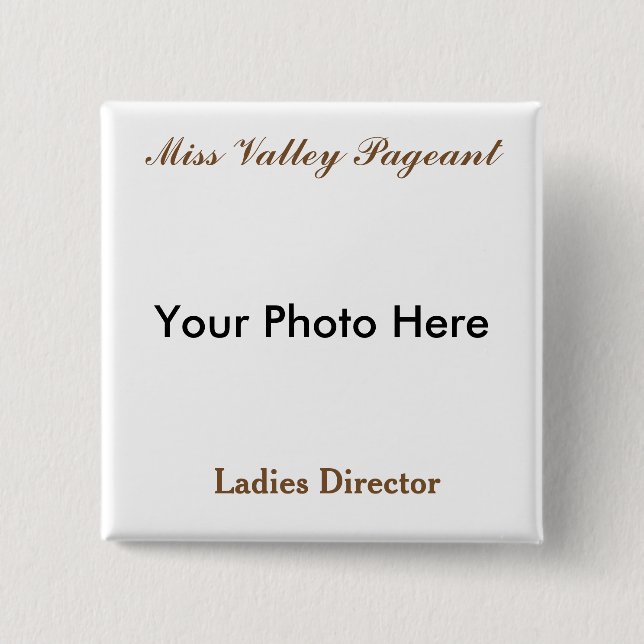 Chapa Cuadrada Botones de encargo del desfile del estilo de Srta. (Anverso)