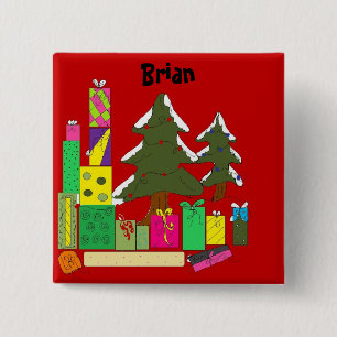 Chapa Cuadrada Botones de etiqueta de nombre