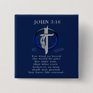 Chapa Cuadrada Botones de Juan 3:16