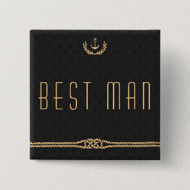 Chapa Cuadrada Botones de la mejor boda náutica masculina