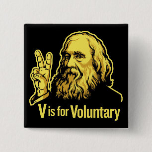 Chapa Cuadrada Botones de Lysander Spooner Voluntaryism