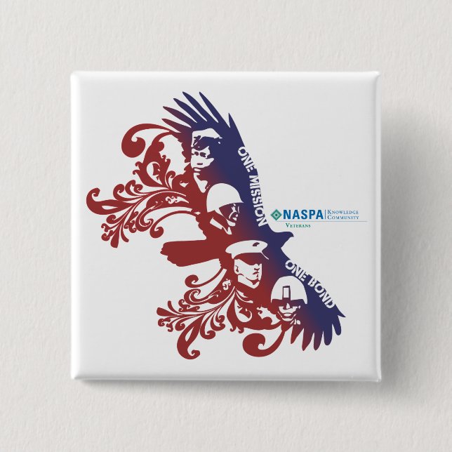 Chapa Cuadrada Botones de NASPA 2010 (Anverso)