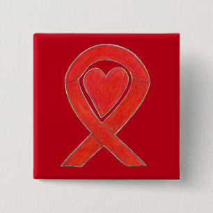 Chapa Cuadrada Botones de Personalizado de corazón de cinta de la