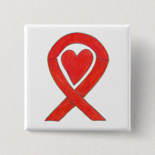 Chapa Cuadrada Botones de Personalizado de corazón de cinta de la
