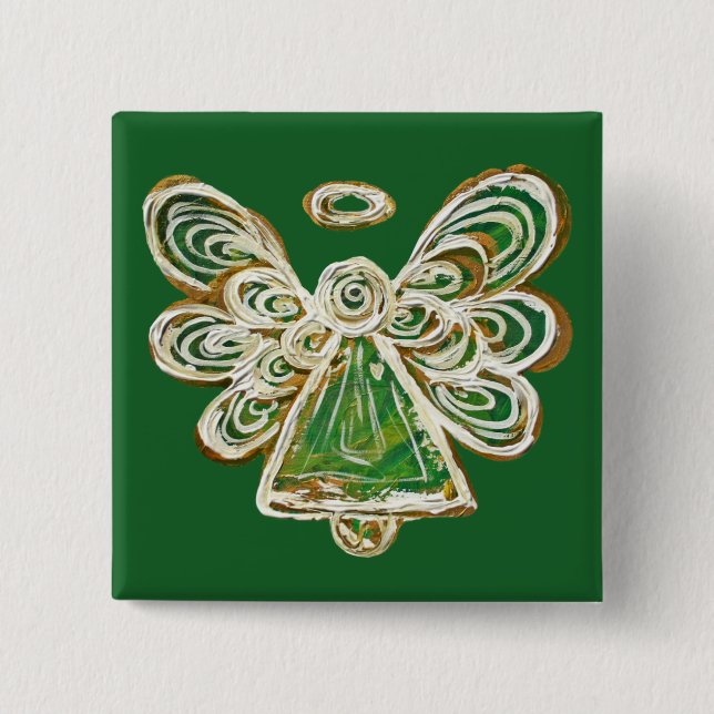 Chapa Cuadrada Botones de Personalizado Pin del Día de Navidad de (Anverso)