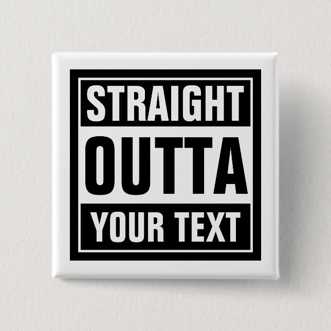 Chapa Cuadrada Botones de pinza cuadrada OUTTA recta del personal (Anverso)