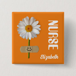 Chapa Cuadrada Botones de regalo de nombre personalizado para enf