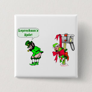 Chapa Cuadrada Botones de reglas de Leprechaun
