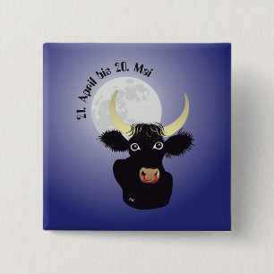 Chapa Cuadrada Botones de Stier Tierkreiszeichen