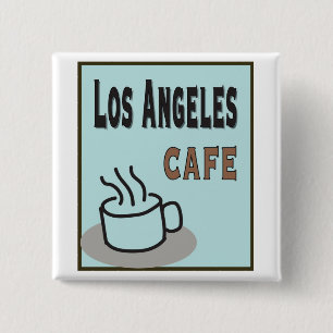 Chapa Cuadrada Botones del Café de Los Ángeles