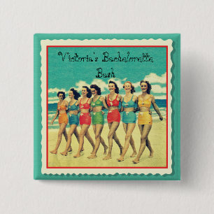 Chapa Cuadrada Botones del Pin del fiesta de Bachelorette