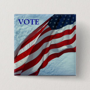 Chapa Cuadrada Botones electorales de campaña - Votar