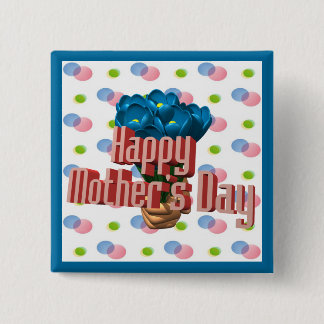 Chapa Cuadrada Botones felices del día de madre