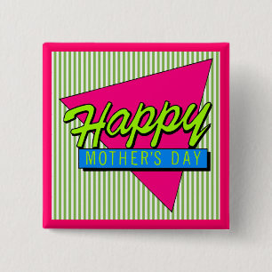 Chapa Cuadrada Botones felices del día de madre