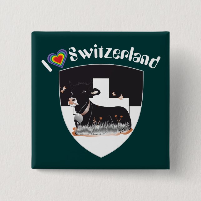 Chapa Cuadrada Botones Freiburg/Fribourg Schweiz Suisse (Anverso)