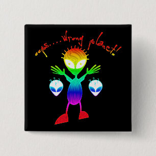 Chapa Cuadrada Botones incorrectos del extranjero del planeta