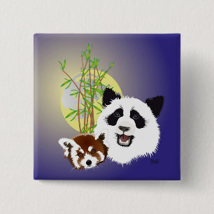 Chapa Cuadrada Botones Panda Treffen