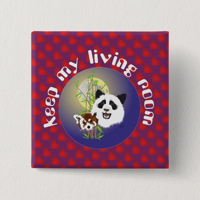 Chapa Cuadrada Botones Panda Treffen (Anverso)