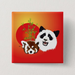Chapa Cuadrada Botones Panda Treffen