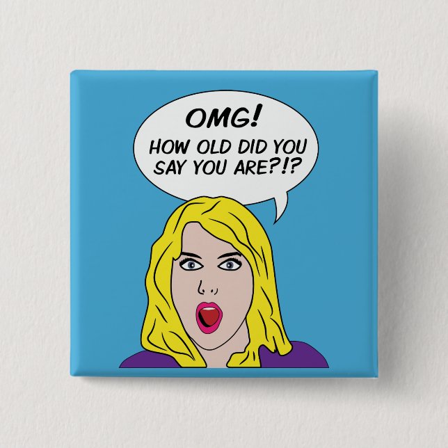 Chapa Cuadrada Botones RETRO COMICS (Anverso)