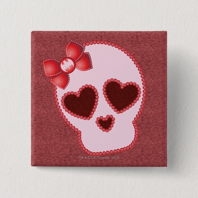 Chapa Cuadrada Bow Skull De Batgirl (Anverso)