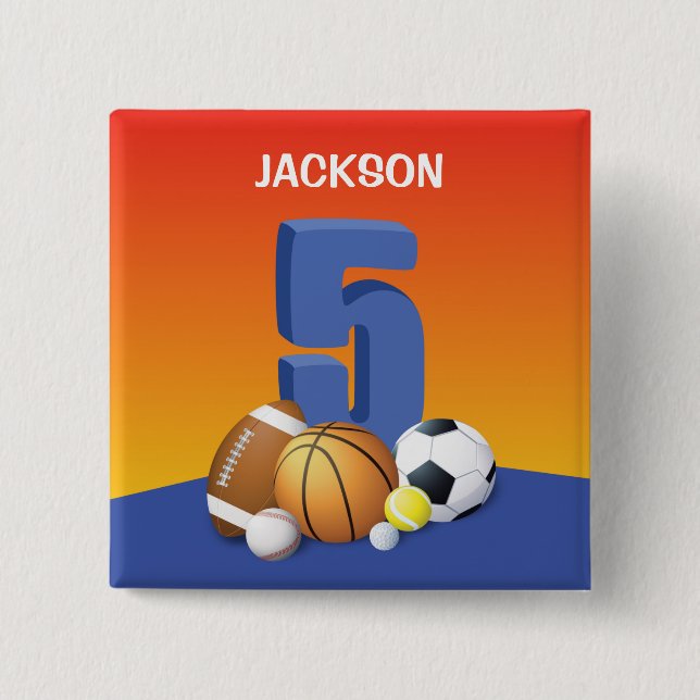 Chapa Cuadrada Boy 5.º Balls Deportiva (Anverso)