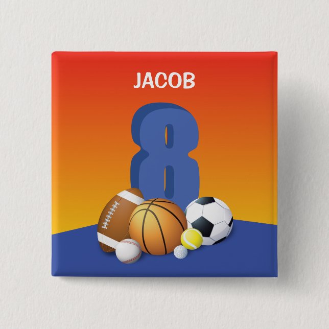 Chapa Cuadrada Boy 8.º Balls Deportiva (Anverso)