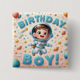 Chapa Cuadrada Boy's birthday badge