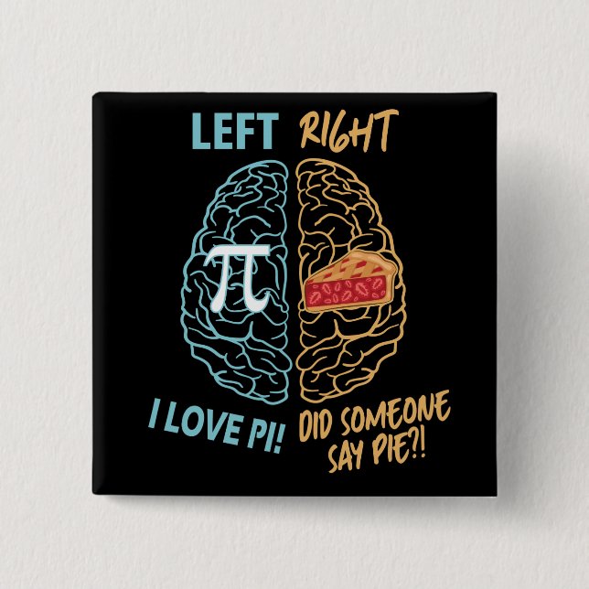 Chapa Cuadrada Brain izquierdo Brain Derecha Funny Pi (Anverso)