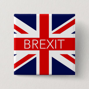 CHAPA CUADRADA BREXIT UNION JACK - IMAGEN DE ALTA CALIDAD