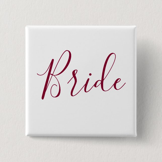 Chapa Cuadrada Bride Burgundy Font (Anverso)
